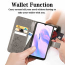 For Blackview A70 Four-leaf Clasp Embossed Buckle Mobile Phone Protection Leather Case with Lanyard & Card Slot & Wallet & Bracket Function(Gray)