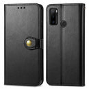 For Ulefone Note 10 Solid Color Leather Buckle Phone Case with Lanyard & Photo Frame & Card Slot & Wallet & Stand Function(Black)
