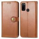 For Ulefone Note 10 Solid Color Leather Buckle Phone Case with Lanyard & Photo Frame & Card Slot & Wallet & Stand Function(Brown)