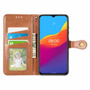 For Ulefone Note 10 Solid Color Leather Buckle Phone Case with Lanyard & Photo Frame & Card Slot & Wallet & Stand Function(Brown)