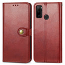 For Ulefone Note 10 Solid Color Leather Buckle Phone Case with Lanyard & Photo Frame & Card Slot & Wallet & Stand Function(Red)
