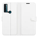 For TCL 20 SE Litchi Texture Horizontal Flip Protective Case with Holder & Card Slots & Wallet(White)