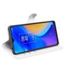 For TCL 20 SE Litchi Texture Horizontal Flip Protective Case with Holder & Card Slots & Wallet(White)