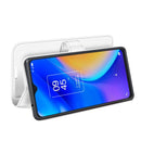 For TCL 20 SE Litchi Texture Horizontal Flip Protective Case with Holder & Card Slots & Wallet(White)