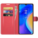 For TCL 20 SE Litchi Texture Horizontal Flip Protective Case with Holder & Card Slots & Wallet(Red)