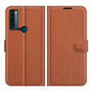 For TCL 20 SE Litchi Texture Horizontal Flip Protective Case with Holder & Card Slots & Wallet(Brown)