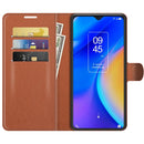 For TCL 20 SE Litchi Texture Horizontal Flip Protective Case with Holder & Card Slots & Wallet(Brown)