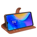 For TCL 20 SE Litchi Texture Horizontal Flip Protective Case with Holder & Card Slots & Wallet(Brown)