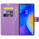 For TCL 20 SE Litchi Texture Horizontal Flip Protective Case with Holder & Card Slots & Wallet(Purple)
