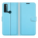For TCL 20 SE Litchi Texture Horizontal Flip Protective Case with Holder & Card Slots & Wallet(Blue)