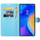 For TCL 20 SE Litchi Texture Horizontal Flip Protective Case with Holder & Card Slots & Wallet(Blue)