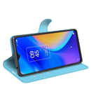 For TCL 20 SE Litchi Texture Horizontal Flip Protective Case with Holder & Card Slots & Wallet(Blue)