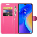 For TCL 20 SE Litchi Texture Horizontal Flip Protective Case with Holder & Card Slots & Wallet(Rose red)