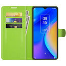 For TCL 20 SE Litchi Texture Horizontal Flip Protective Case with Holder & Card Slots & Wallet(Green)