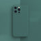 Solid Color Cube Straight Edge Liquid Silicone Case For iPhone 13 Pro Max(Dark Green)