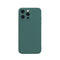 Solid Color Cube Straight Edge Liquid Silicone Case For iPhone 13 Pro Max(Dark Green)