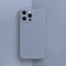 Solid Color Cube Straight Edge Liquid Silicone Case For iPhone 13 Pro Max(Grey)