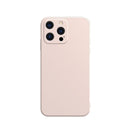 Solid Color Cube Straight Edge Liquid Silicone Case For iPhone 13 Pro Max(Pink)