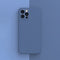 Solid Color Cube Straight Edge Liquid Silicone Lining Flannel Case For iPhone 13 Pro Max (Blue)