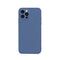 Solid Color Cube Straight Edge Liquid Silicone Lining Flannel Case For iPhone 13 Pro Max (Blue)