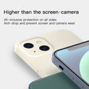 Solid Color Cube Straight Edge Liquid Silicone Case For iPhone 13 Pro Max(White)