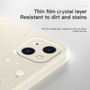 Solid Color Cube Straight Edge Liquid Silicone Case For iPhone 13 Pro Max(White)