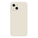 Solid Color Cube Straight Edge Liquid Silicone Case For iPhone 13(White)