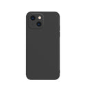Solid Color Cube Straight Edge Liquid Silicone Case For iPhone 13(Black)