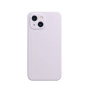 Solid Color Cube Straight Edge Liquid Silicone Case For iPhone 13(Purple)