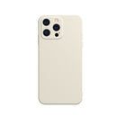 Solid Color Cube Straight Edge Liquid Silicone Case For iPhone 13 mini(White)