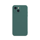 Solid Color Cube Straight Edge Liquid Silicone Case For iPhone 13 mini(Dark Green)