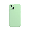 Solid Color Cube Straight Edge Liquid Silicone Case For iPhone 13 mini (Green)