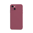 Solid Color Cube Straight Edge Liquid Silicone Case For iPhone 13 mini (Red)