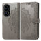 For Huawei P50 Mandala Flower Embossed Horizontal Flip Leather Case with Bracket / Card Slot / Wallet / Lanyard(Grey)