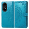 For Huawei P50 Mandala Flower Embossed Horizontal Flip Leather Case with Bracket / Card Slot / Wallet / Lanyard(Blue)