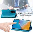For Huawei P50 Mandala Flower Embossed Horizontal Flip Leather Case with Bracket / Card Slot / Wallet / Lanyard(Blue)