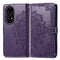 For Huawei P50 Mandala Flower Embossed Horizontal Flip Leather Case with Bracket / Card Slot / Wallet / Lanyard(Purple)