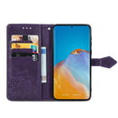 For Huawei P50 Mandala Flower Embossed Horizontal Flip Leather Case with Bracket / Card Slot / Wallet / Lanyard(Purple)