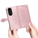 For Huawei P50 Mandala Flower Embossed Horizontal Flip Leather Case with Bracket / Card Slot / Wallet / Lanyard(Rose Gold)