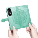 For Huawei P50 Mandala Flower Embossed Horizontal Flip Leather Case with Bracket / Card Slot / Wallet / Lanyard(Green)