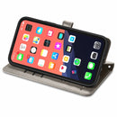 Cute Cat and Dog Embossed Horizontal Flip Leather Case with Holder & Card Slots & Wallet & Lanyard For iPhone 13 Pro Max(Gray)