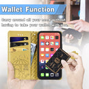 Cute Cat and Dog Embossed Horizontal Flip Leather Case with Holder & Card Slots & Wallet & Lanyard For iPhone 13 Pro(Yellow)