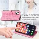 Cute Cat and Dog Embossed Horizontal Flip Leather Case with Holder & Card Slots & Wallet & Lanyard For iPhone 13(Pink)