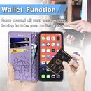 Cute Cat and Dog Embossed Horizontal Flip Leather Case with Holder & Card Slots & Wallet & Lanyard For iPhone 13 mini(Purple)