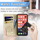 Cute Cat and Dog Embossed Horizontal Flip Leather Case with Holder & Card Slots & Wallet & Lanyard For iPhone 13 mini(Gold)