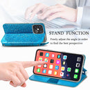 For iPhone 13 Pro Max Blooming Mandala Embossed Pattern Magnetic Horizontal Flip Leather Case with Holder & Card Slots & Wallet(Blue)