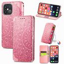 For iPhone 13 Pro Max Blooming Mandala Embossed Pattern Magnetic Horizontal Flip Leather Case with Holder & Card Slots & Wallet(Pink)