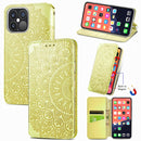 For iPhone 13 Pro Max Blooming Mandala Embossed Pattern Magnetic Horizontal Flip Leather Case with Holder & Card Slots & Wallet(Yellow)