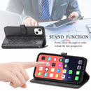 Mandala Flower Embossed Horizontal Flip Leather Case with Holder & Three Card Slots & Wallet & Lanyard For iPhone 13 (Black)