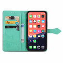 Mandala Flower Embossed Horizontal Flip Leather Case with Holder & Three Card Slots & Wallet & Lanyard For iPhone 13 (Green)
